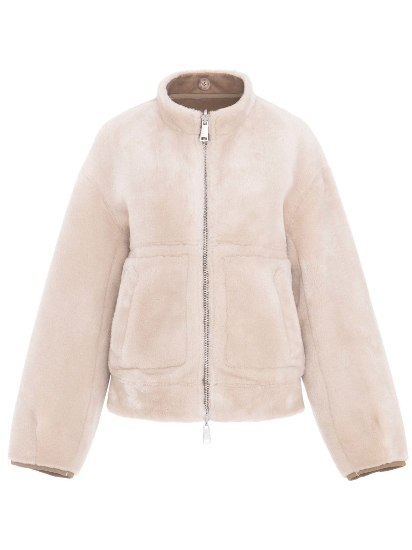 Urbancode Reversible Bomber Jacket With Attached Fringed Scarf