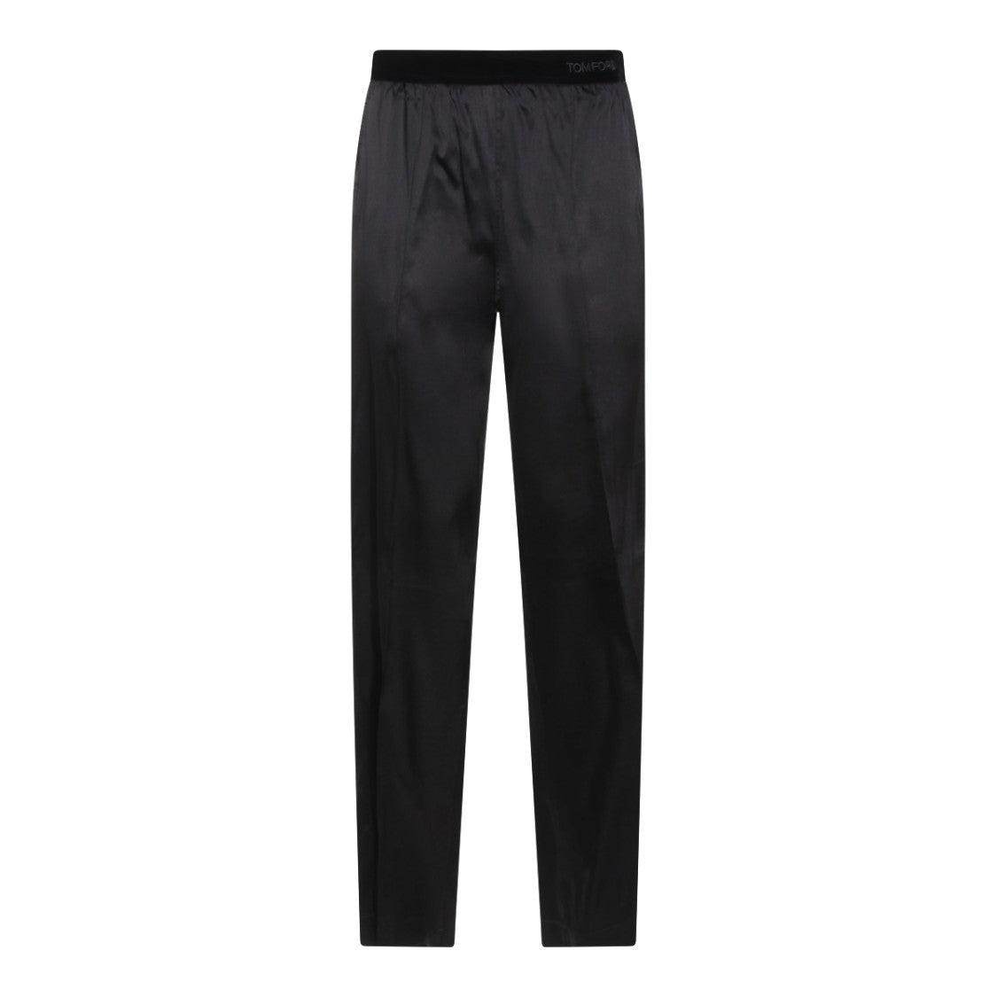 Tom Ford Silk Trousers With Elasticated Waistband And Logo Detail