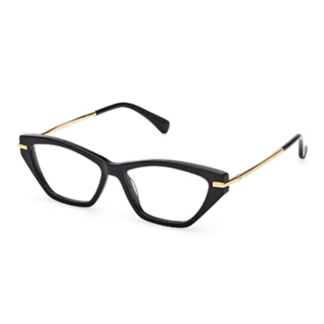 Max Mara Mm5176 Angular Black Acetate Cat-Eye Eyeglasses