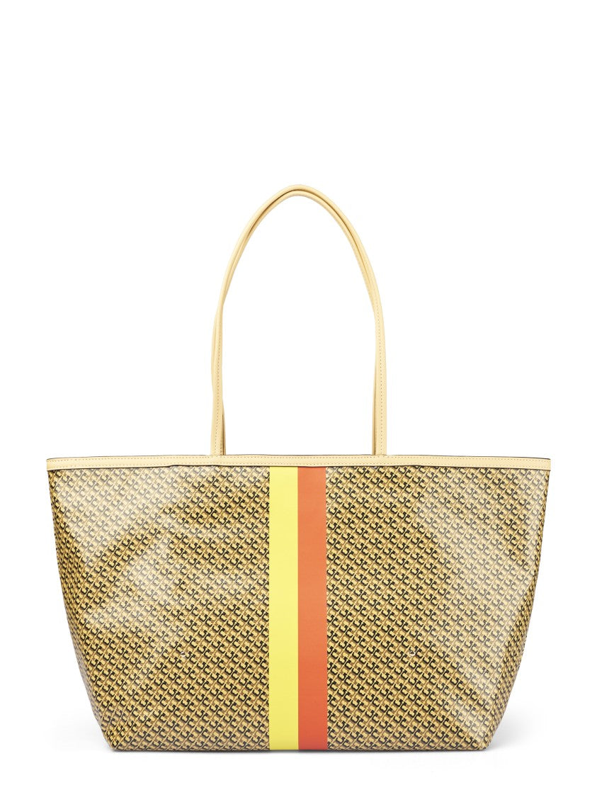 Tory Burch Geometric Patterned Racer Tote With Glossy Finish