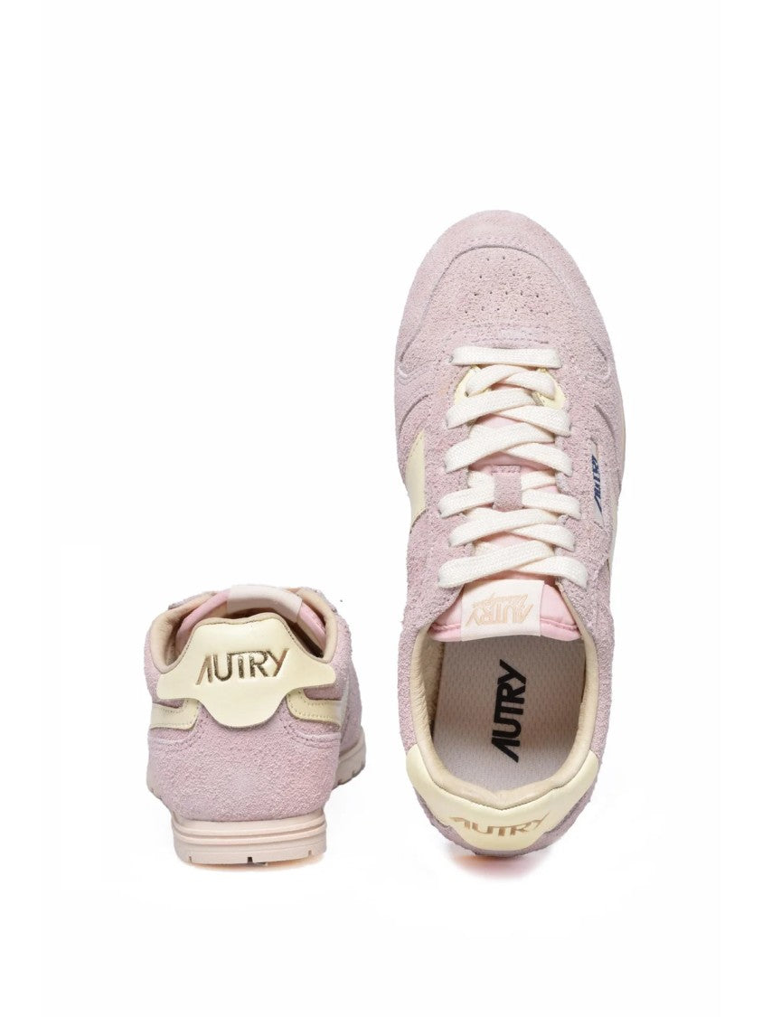 Autry Pink Suede Leather Sneakers