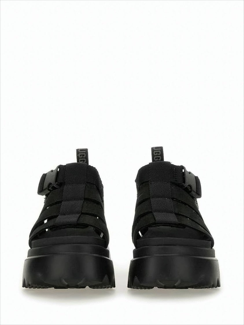 Ugg Nubuck Leather Sandals With Rugged Platform Sole