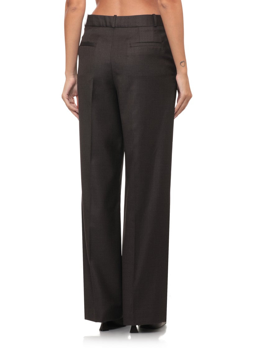Loulou De Saison Straight-Leg Wool Pants With Structured Waistband