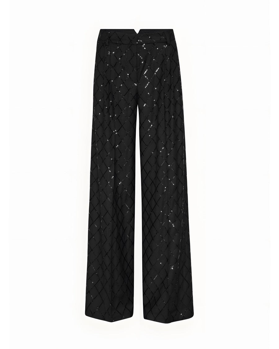 Rotate Wide-Leg Sequin Trousers