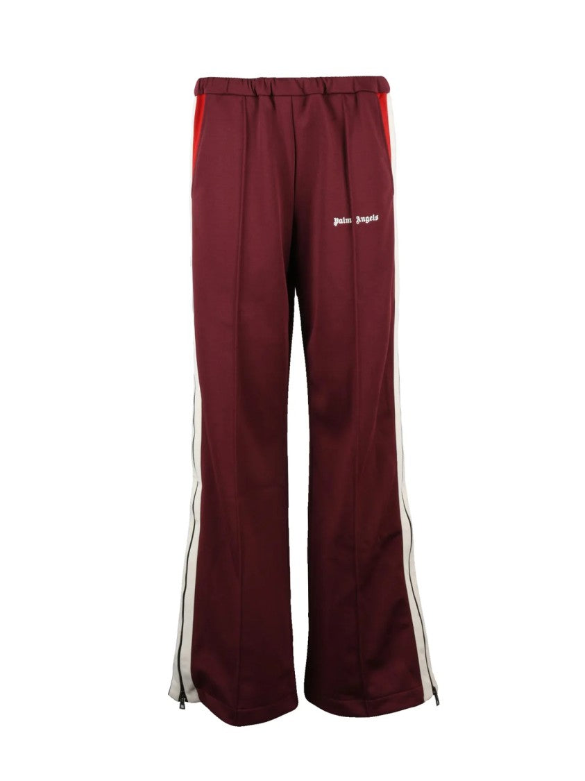 Palm Angels Flared Leg Brown Tracksuit Pants With Elastic Waistband