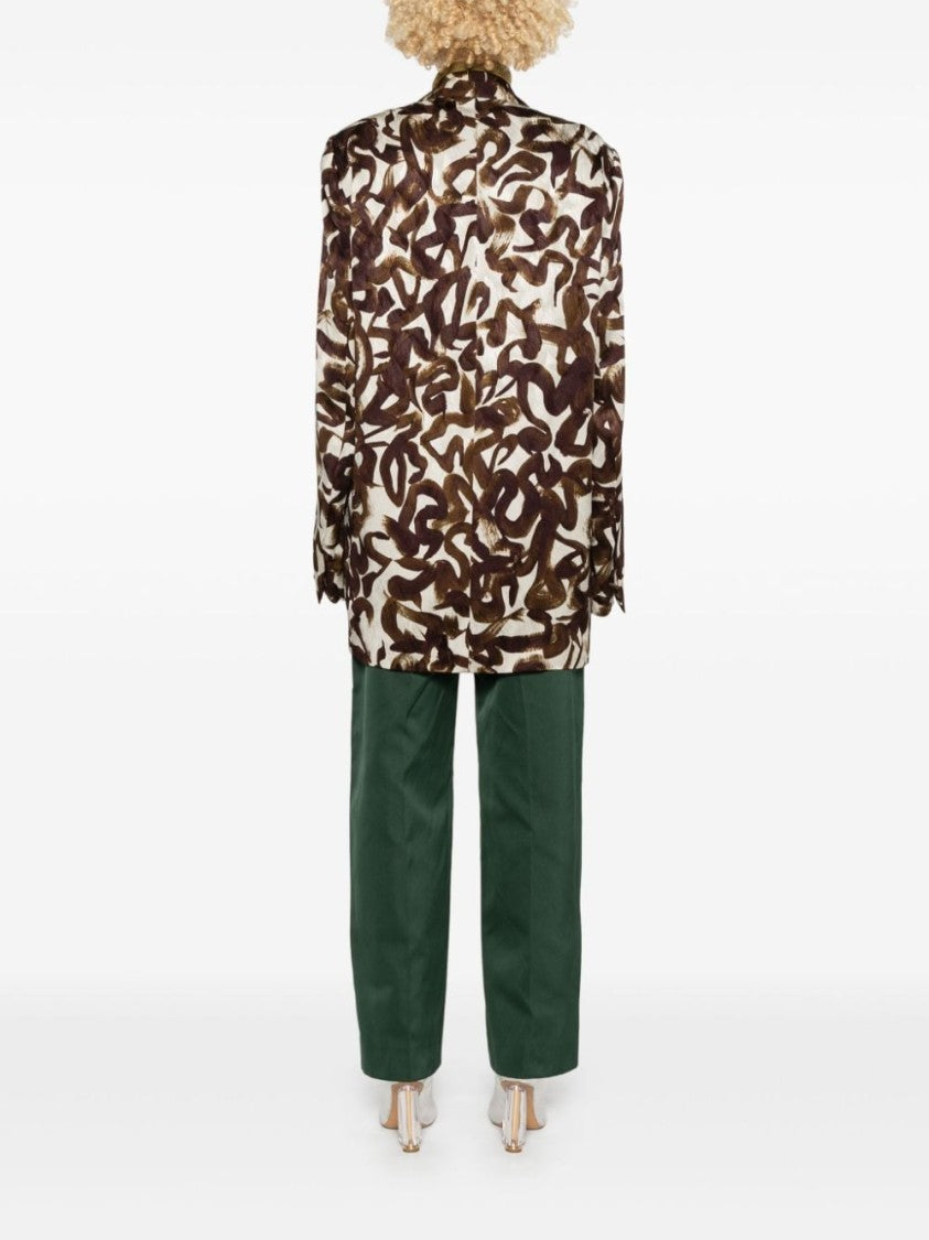 Dries Van Noten Abstract-Print Tailored Blazer With Notched Lapel