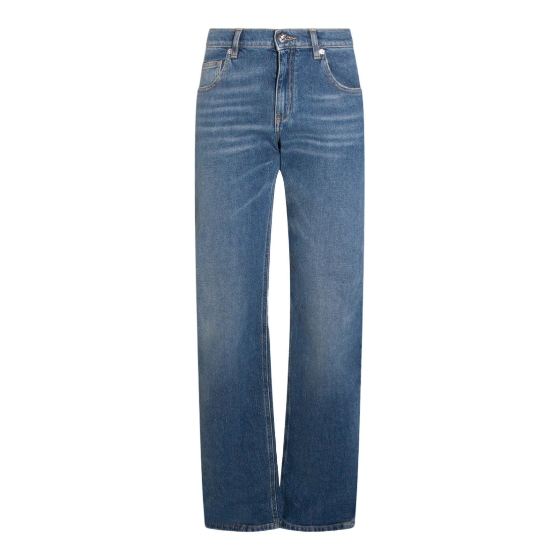 Blumarine Blue Classic Straight-Cut Jeans With Traditional Five-Pocket Styling