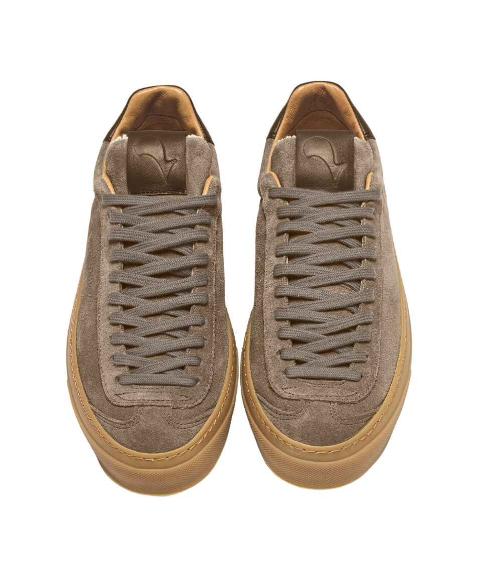 Aqua Alta Venice Taupe Sneakers With Suede And Leather Accents