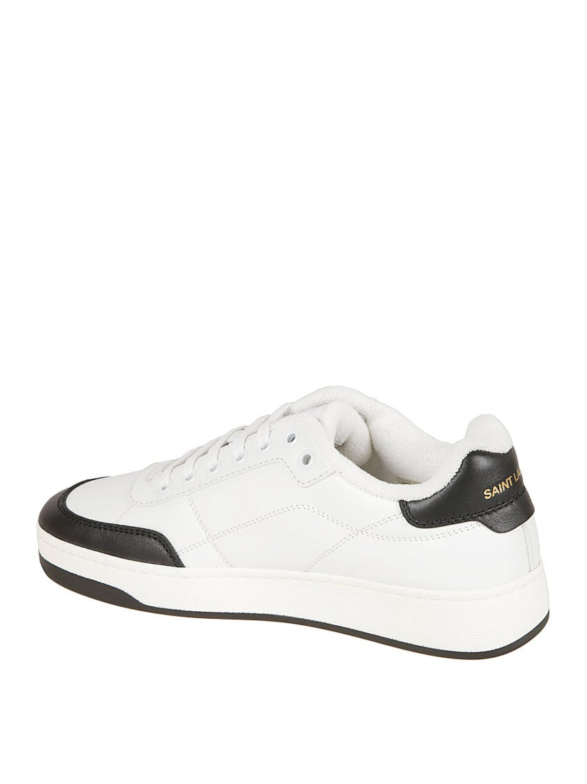 Saint Laurent Low-Top Lace-Up Sneakers With Gold Signature Detailing