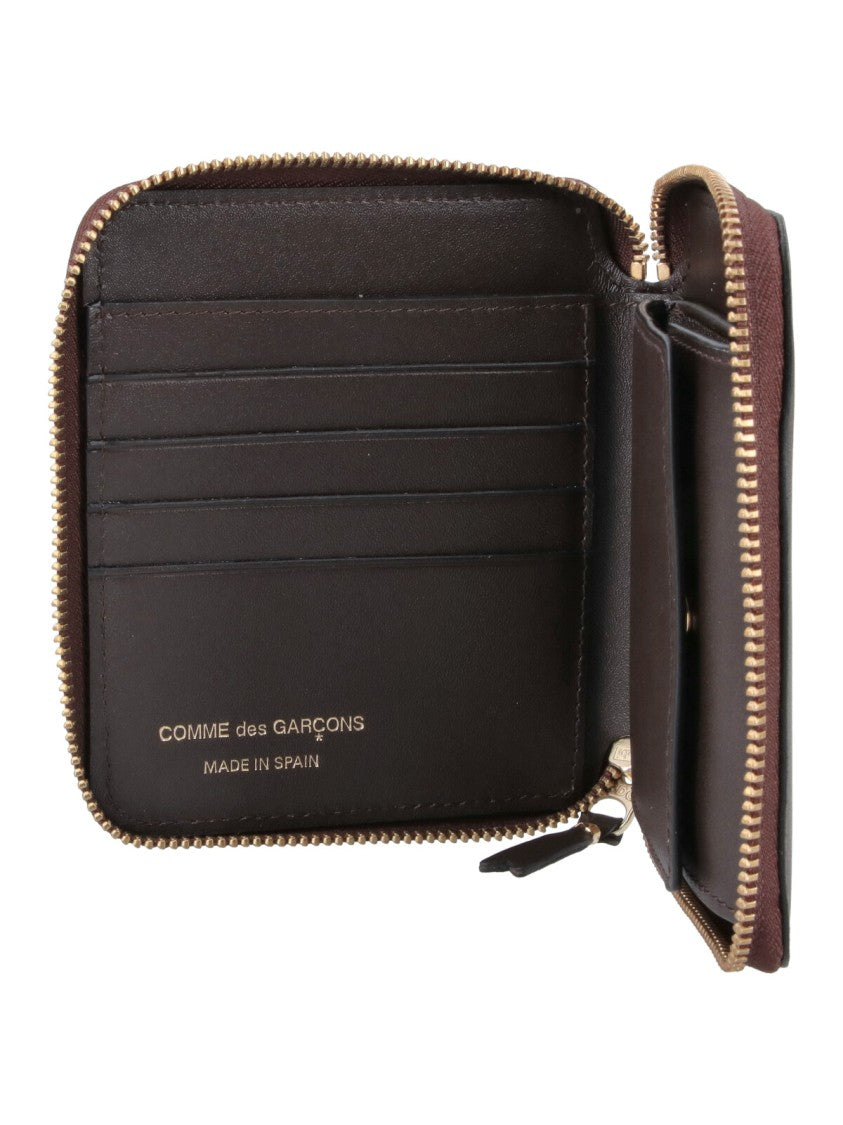 Comme Des Garçons Brown Leather Logo Wallet