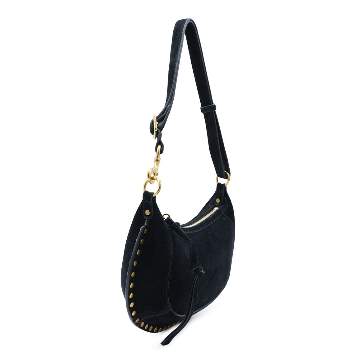 Isabel Marant Crescent Shoulder Bag With Gold-Tone Studs