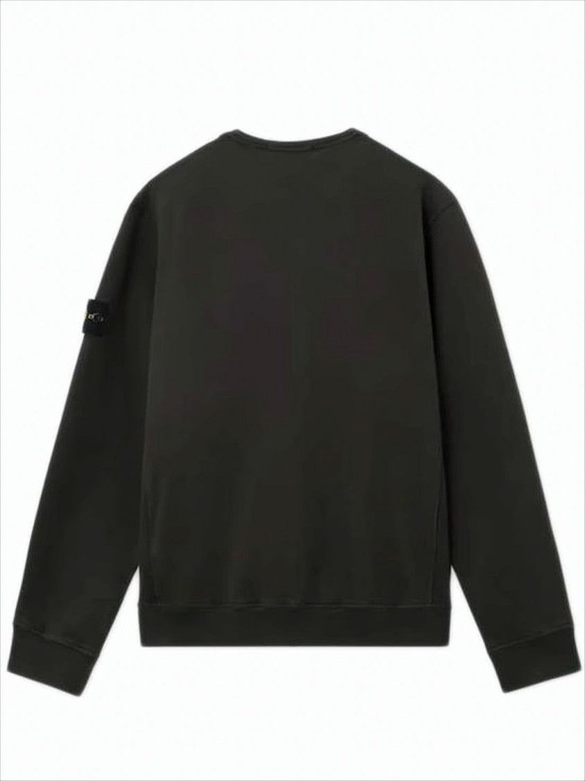 Stone Island Long-Sleeve Black Sweatshirt With Design And Patch Logo