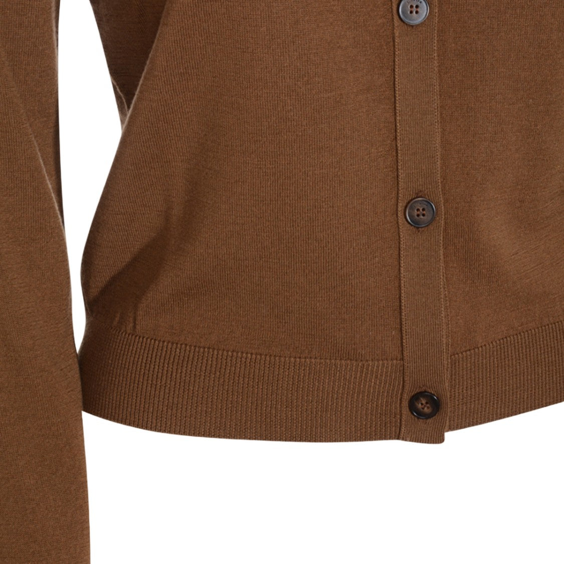 Zanone Fitted Brown Cardigan With Integrated Button Placket