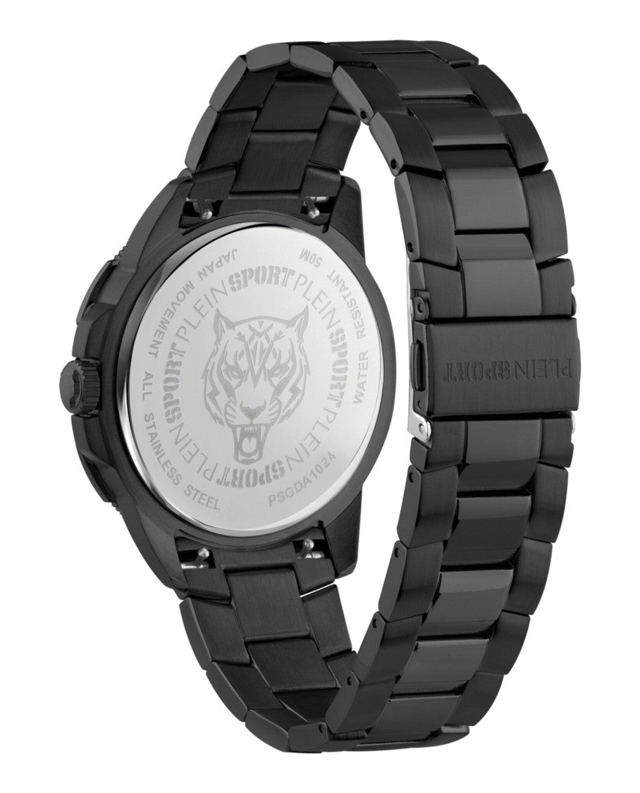 Plein Sport Ip Black Bracelet Watch With Bold Enamel Dial