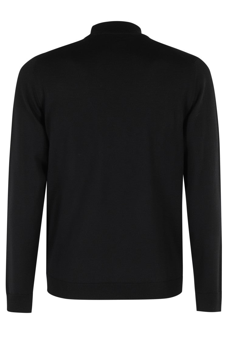 Roberto Collina Long-Sleeve Black Wool Sweater