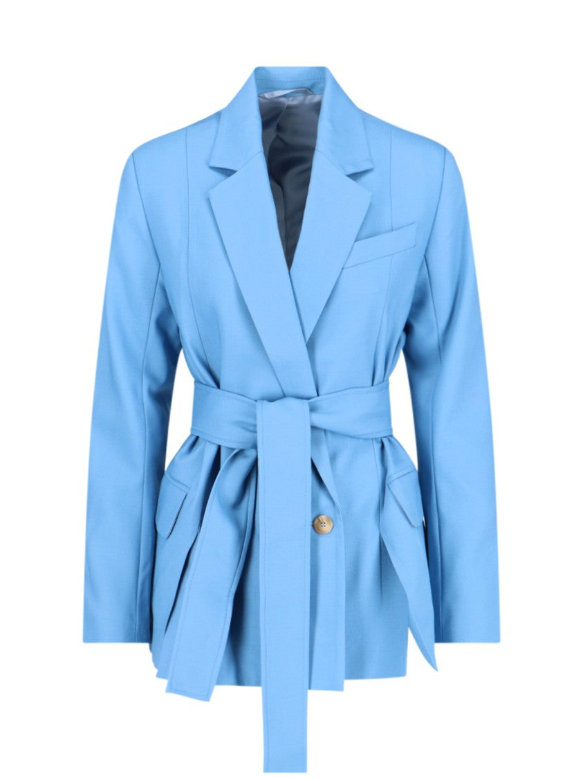 Eudon Choi Light Blue Double-Breasted Blazer