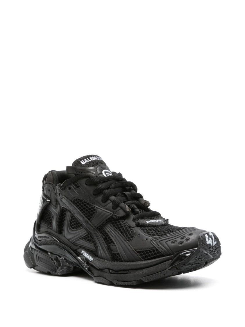 Balenciaga Black Leather-Free Runner Sneakers