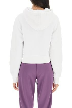 Palm Angels Cropped Hoodie With Bold Black Logo