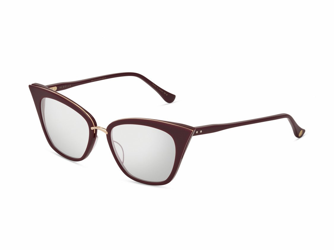 Dita Burgundy Rebella Gold Detail Cat-Eye Sunglasses