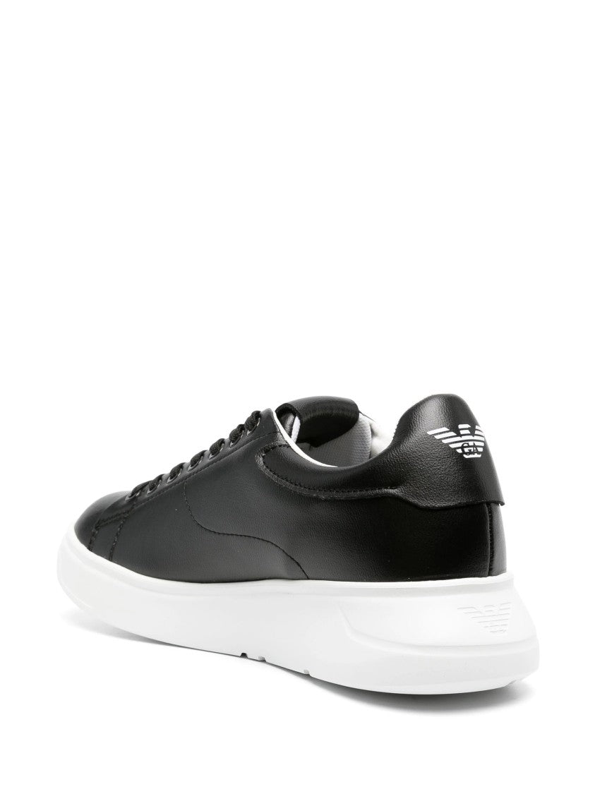 Emporio Armani Casual Black Leather Sneakers