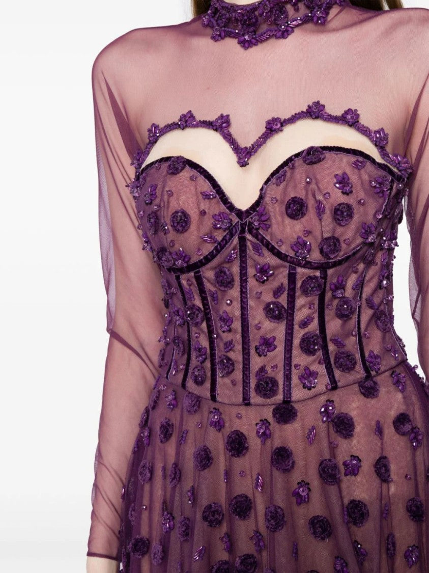 Saiid Kobeisy Beaded Tulle Dress With Polka Dots