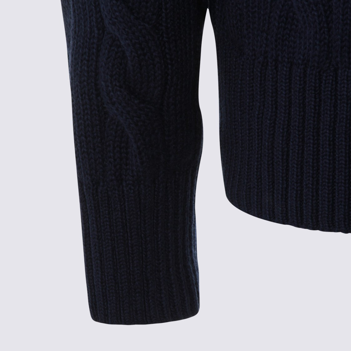 Polo Ralph Lauren Cable Knit Black Sweater With Classic Ribbed Detailing