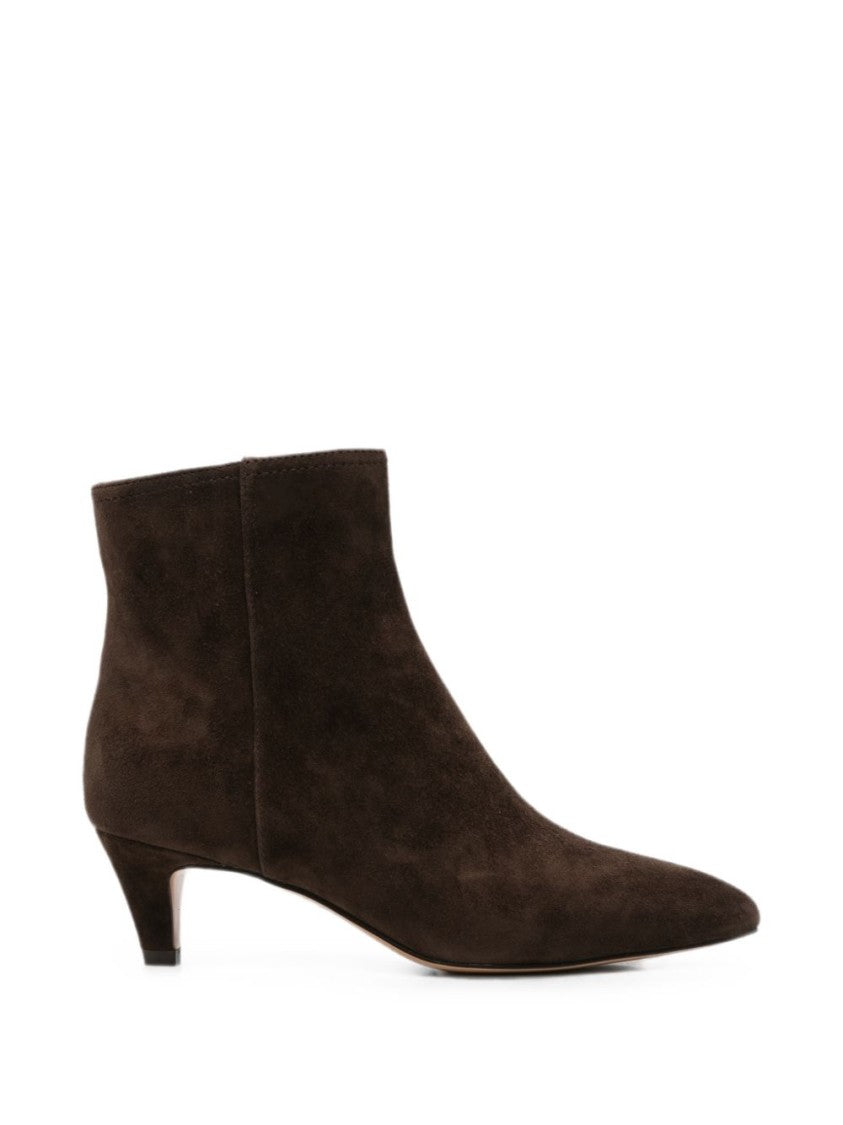 Twin-Set Black Pointed-Toe Leather Ankle Boots