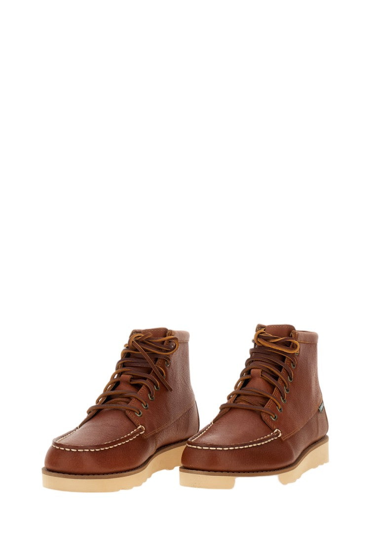 Sebago Tobacco Tala Mid Hammered Pull-Up Leather Ankle Boots