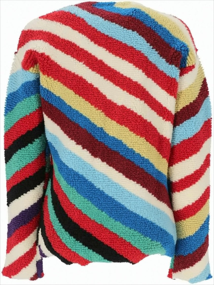 Bottega Veneta Textured Diagonal Striped Knit Sweater