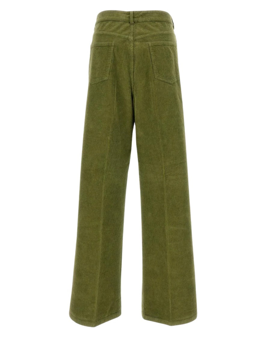 Cellar Door High-Waisted Ribbed Stretch Corduroy Trousers