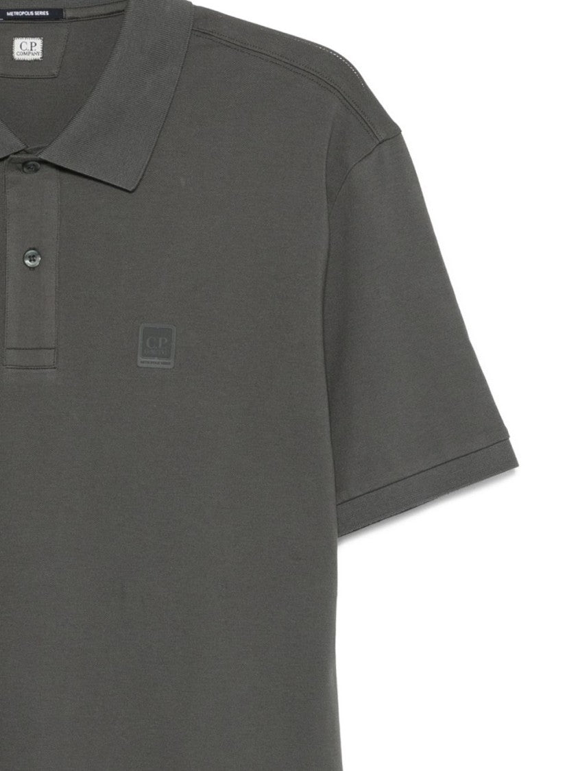 C.P. Company Grey Subtle Logo Polo Shirt