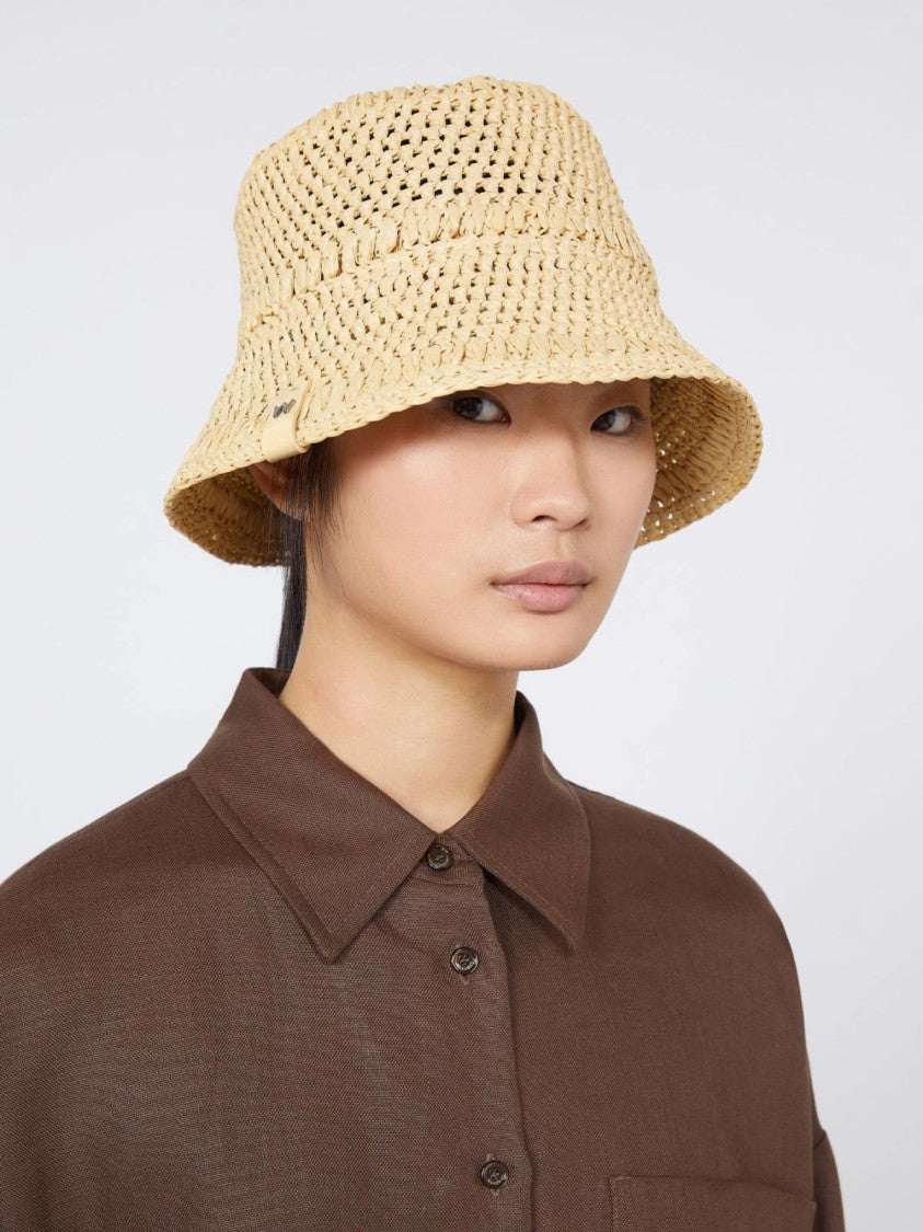Max Mara Woven Bucket Hat With Open Weave Pattern
