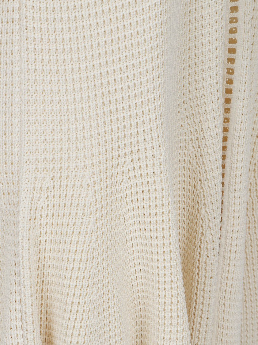 Alaïa Silk Waffle Knit Mini Dress With Godet Hem