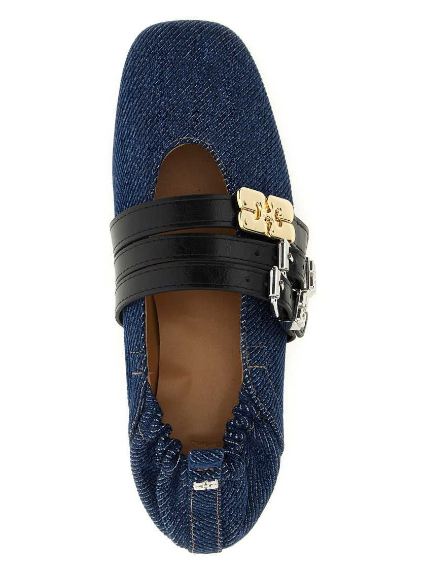 Ganni 'Sue Triple' Ballet Flats