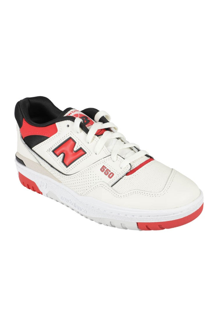 New Balance 550 White And Red Leather Sneakers