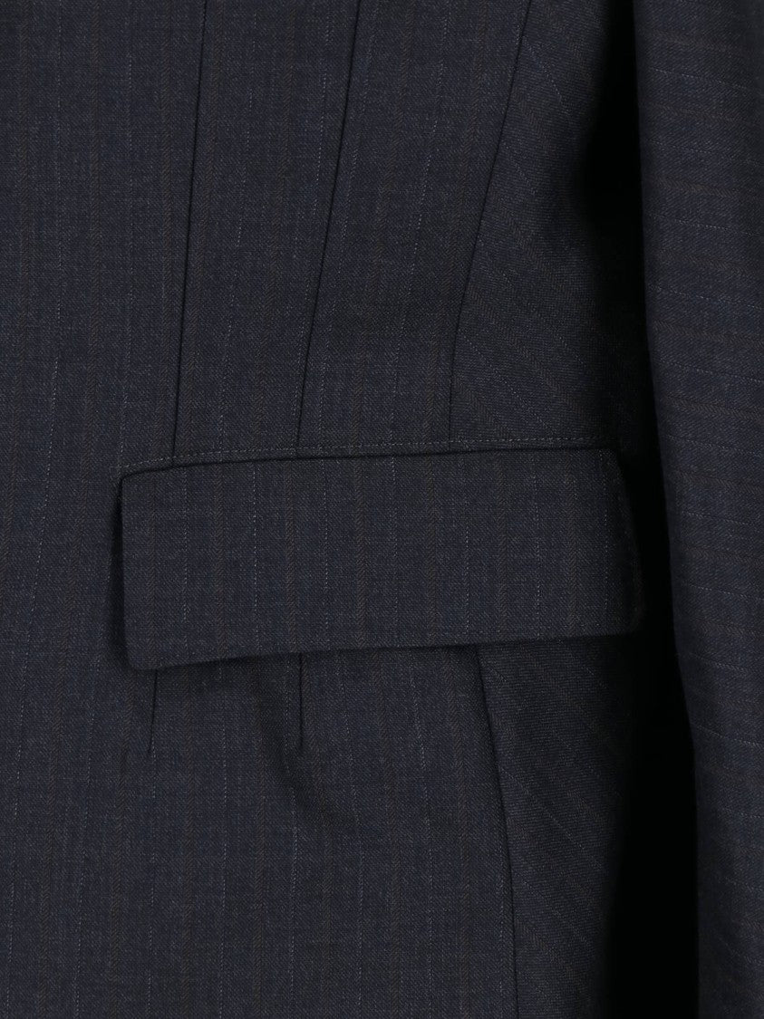 Junya Watanabe Dark Grey Wool Blazer With Classic Notch Lapel