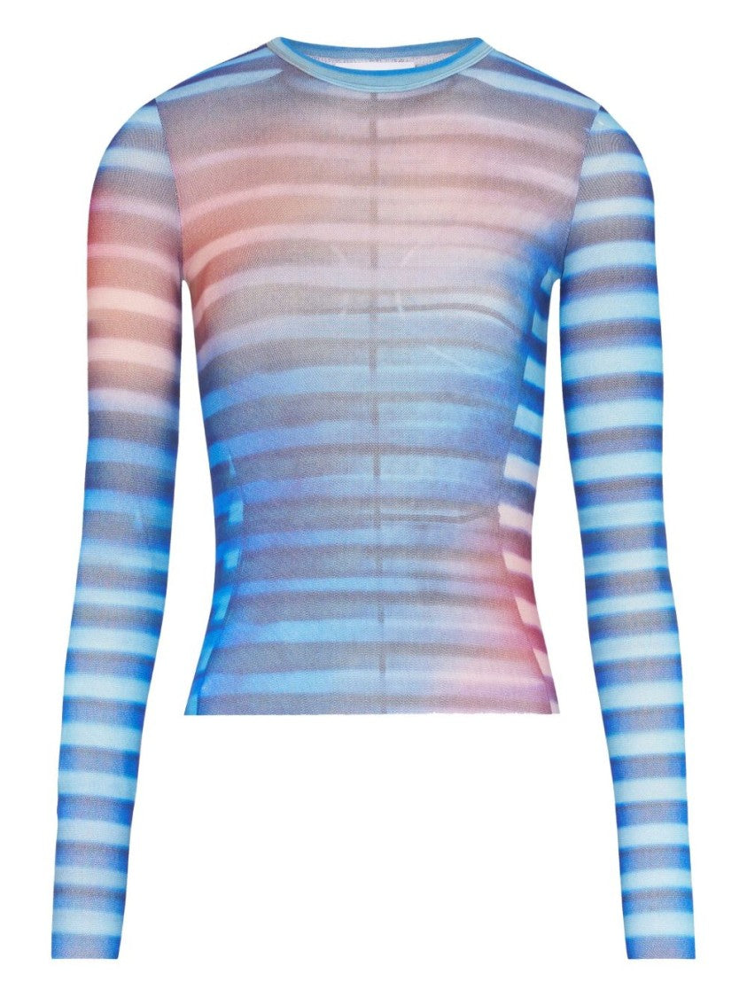 Jean Paul Gaultier Air Print Mesh Long Sleeve Shirt
