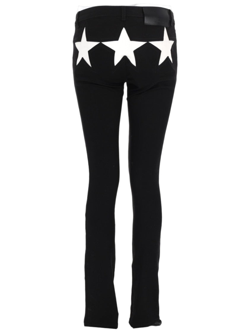 Givenchy Black Star Applique Cotton Jeans