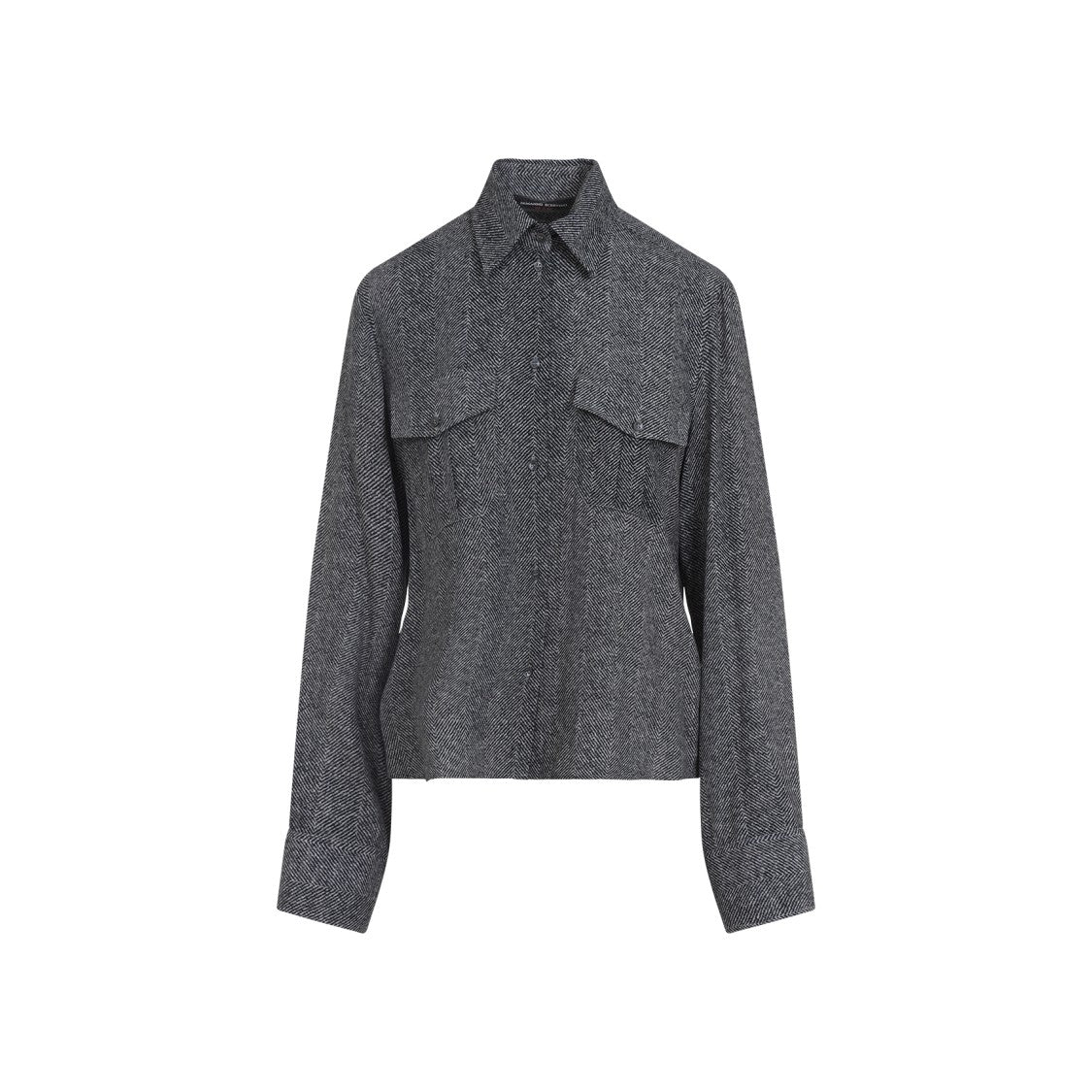 Ermanno Scervino Grey Tailored Shirt With Classic Collar