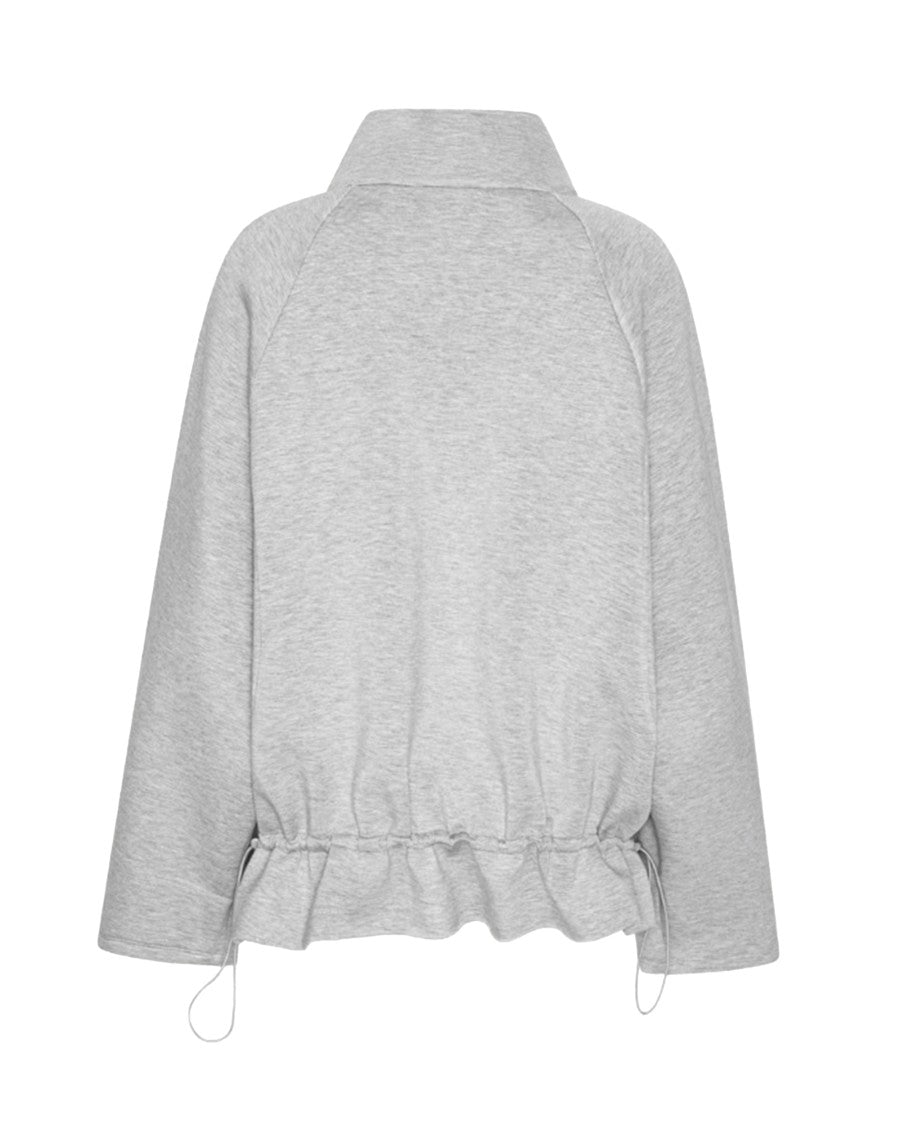 Rotate Half Zip Light Grey Melange Scuba Jacket