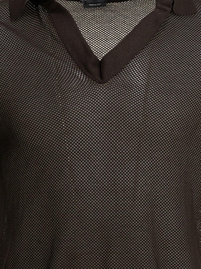 Tom Ford Semi-Sheer Silk-Cotton Blend Polo Shirt