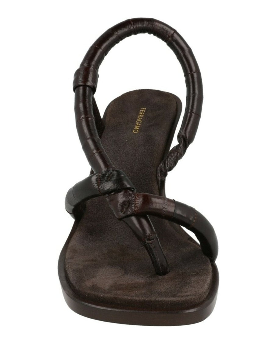 Ferragamo Fleur Leather Sandals
