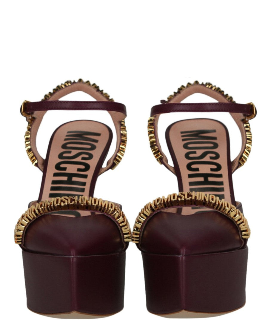 Moschino Logo Lettering Ankle Strap Pumps