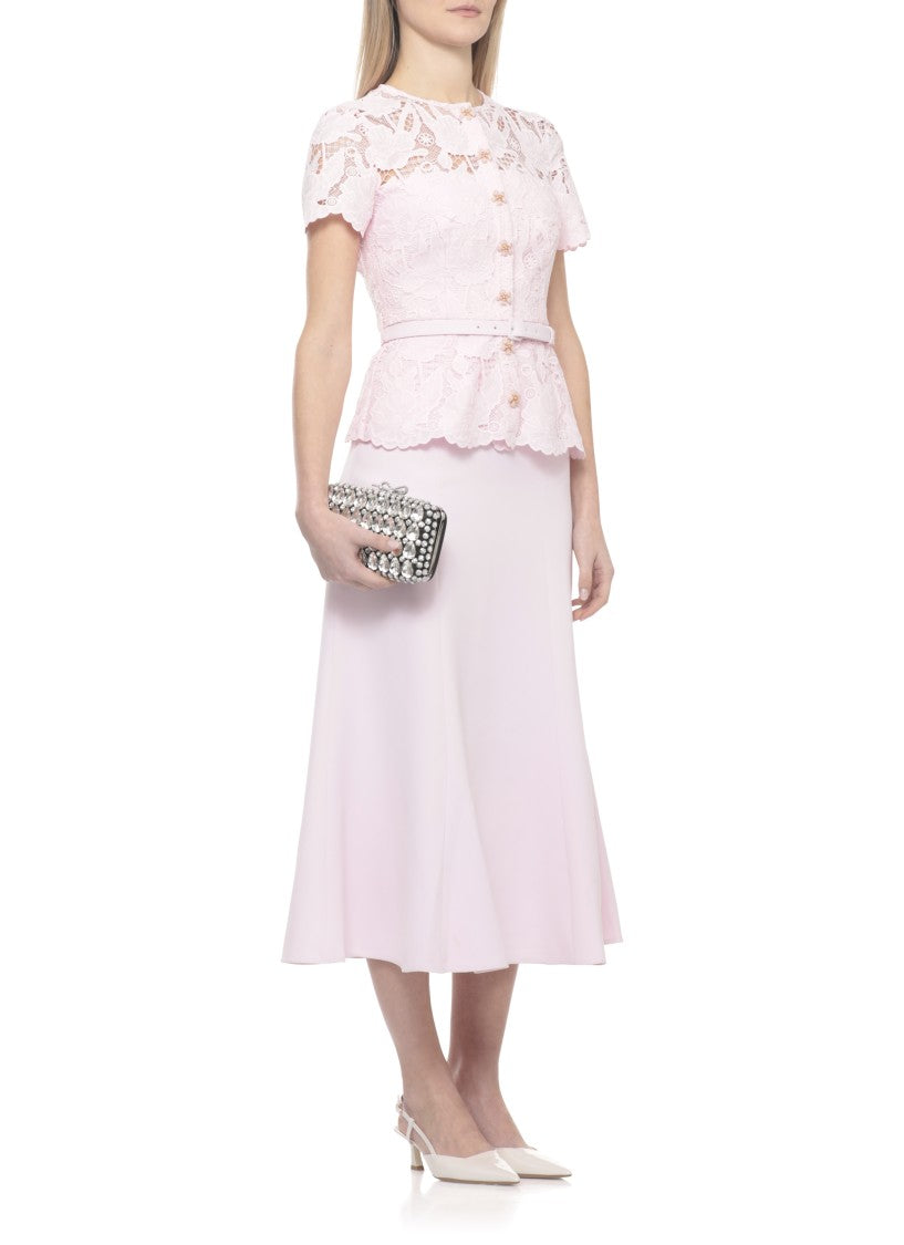 Self-Portrait Satin Crystal Pochette With Teardrop And Round Crystal Embellishments