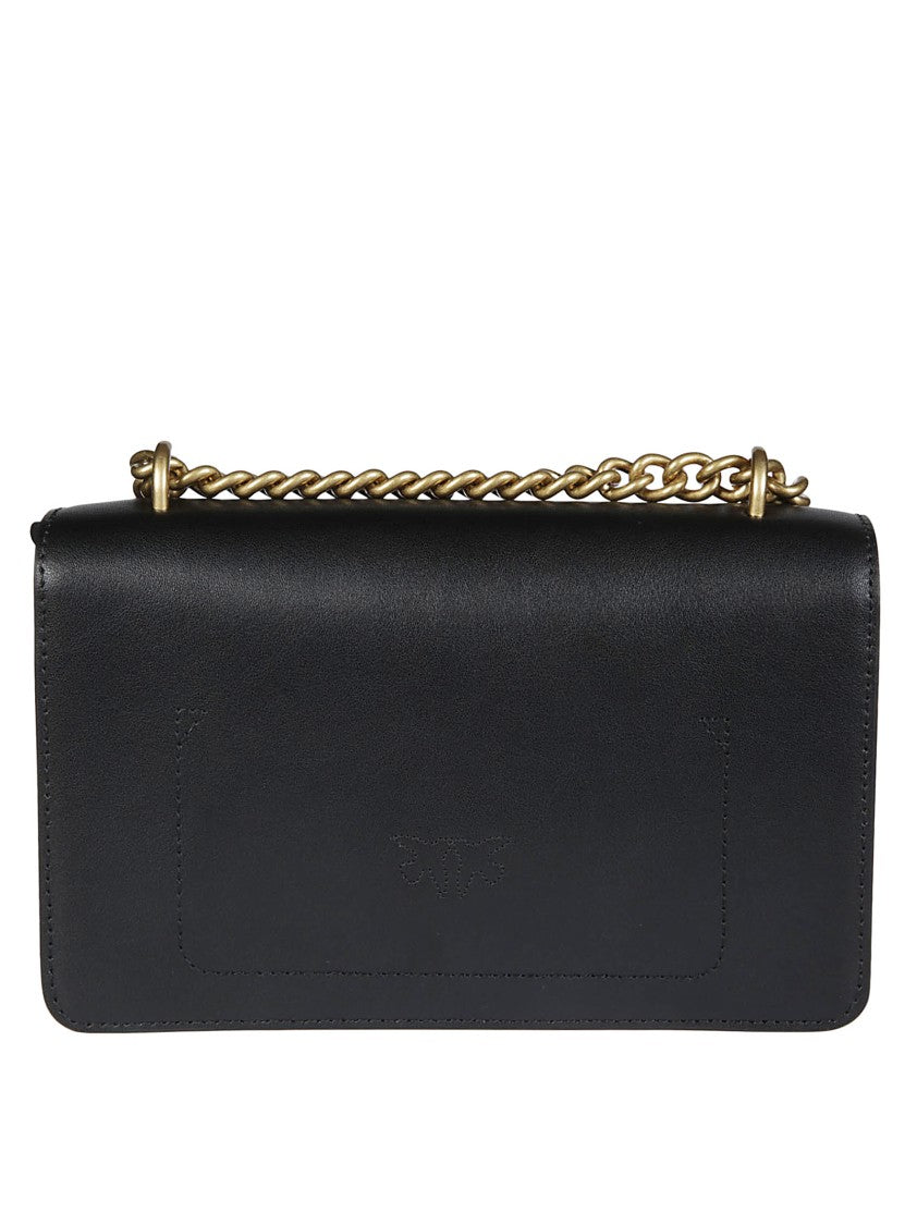 Pinko Mini Shoulder Bag With Bird-Inspired Gold Clasp