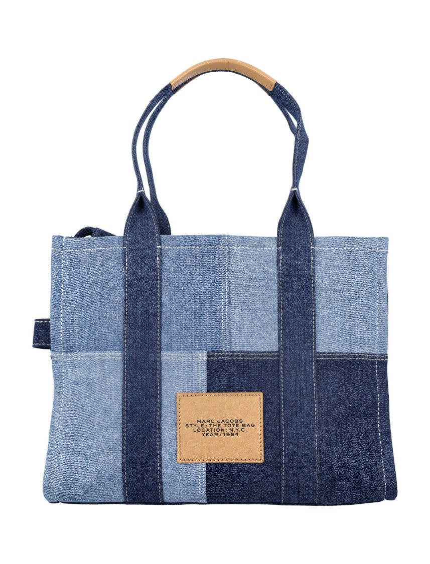 Marc Jacobs Denim Patchwork Large Tote Bag