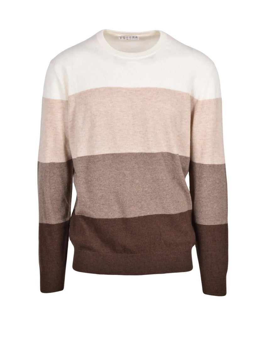 Cashmere Company P. Gradient Striped Crew Neck Sweater By Cashmere Company P.
