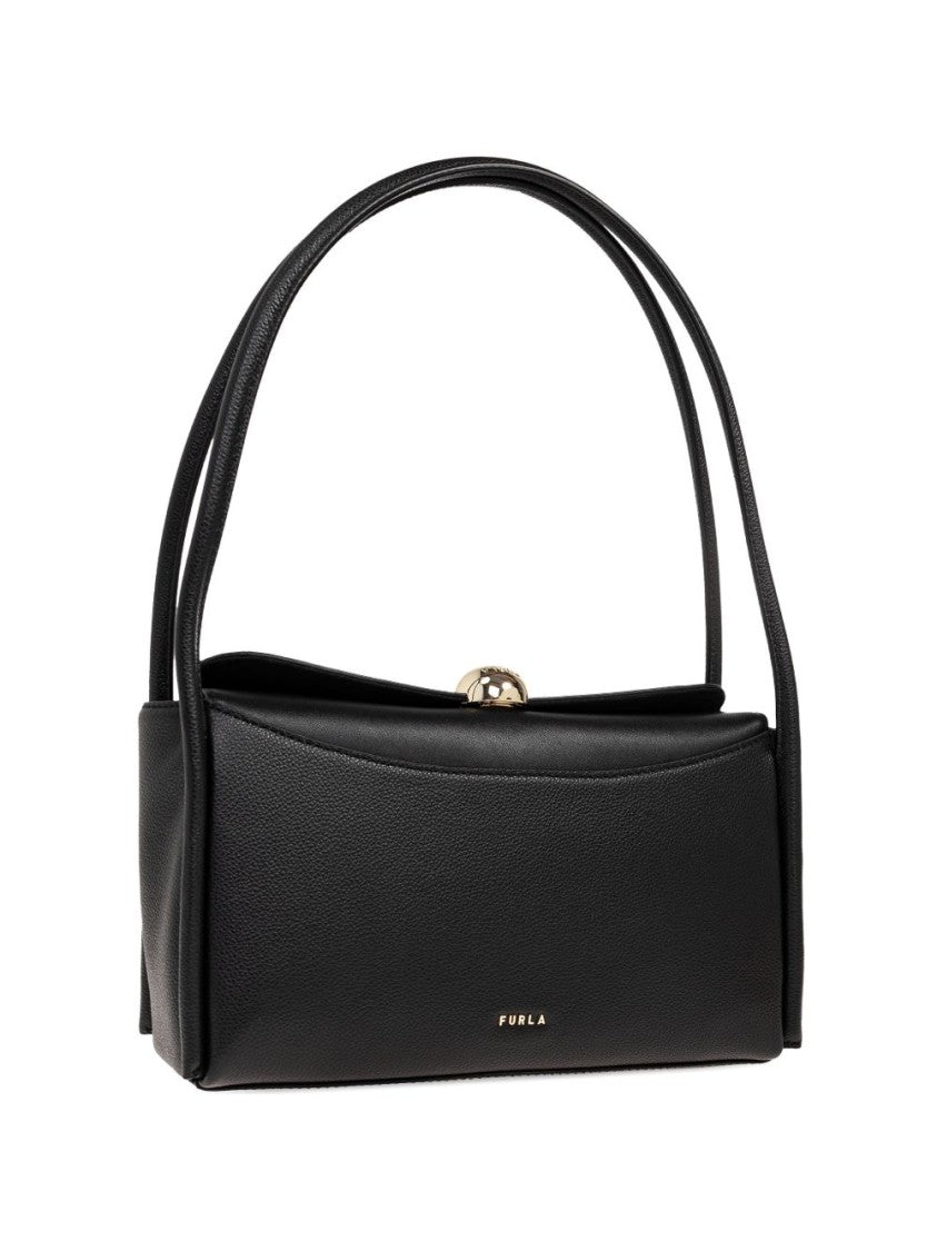 Furla Textured Leather Handbag With Structured Frame