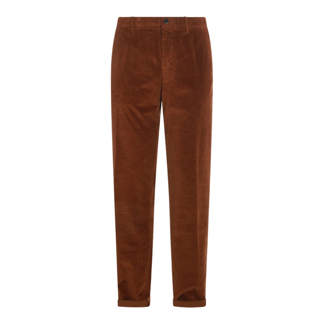 Pt Torino Straight-Leg Brown Corduroy Trousers With Classic Fit