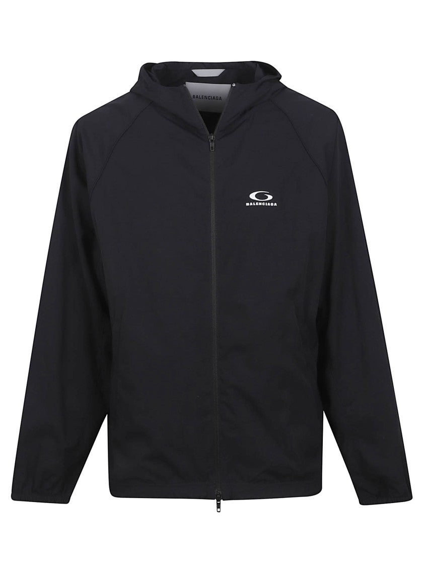 Balenciaga Technical Polyamide Hooded Jacket With Contrast Trim